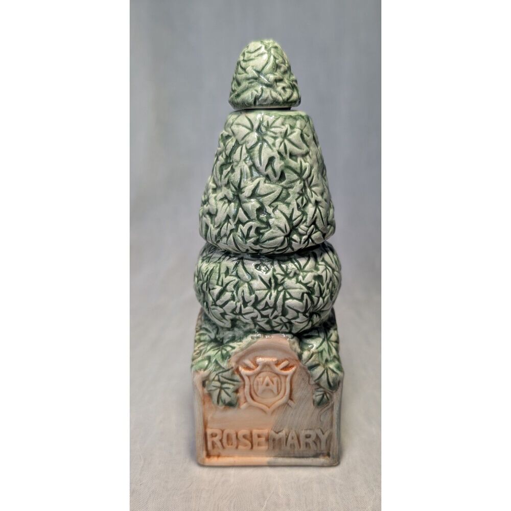 Vintage Majolica Style Rosemary Herb Topiary Jar 🌿 Cottagecore Kitchen
